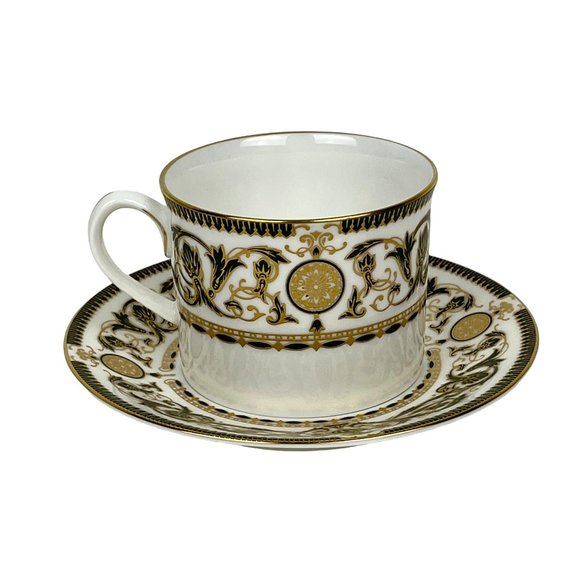 1969 Royal Worcester Windsor Fine Bone China Cup & Saucer White & Gold - Picture 3 of 11